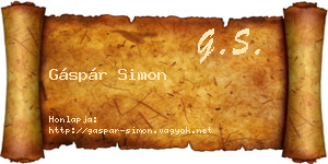Gáspár Simon névjegykártya