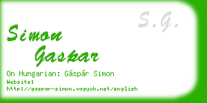 simon gaspar business card